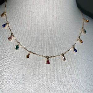 Banana Republic Crystal MULTI COLOUR TEARDROP CHOKER NECKLACE